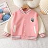 Boys Baseball Jacket Baby Letter Round Collar Coat Spring Autumn Girls Fashion Casual Sports Outerwear
