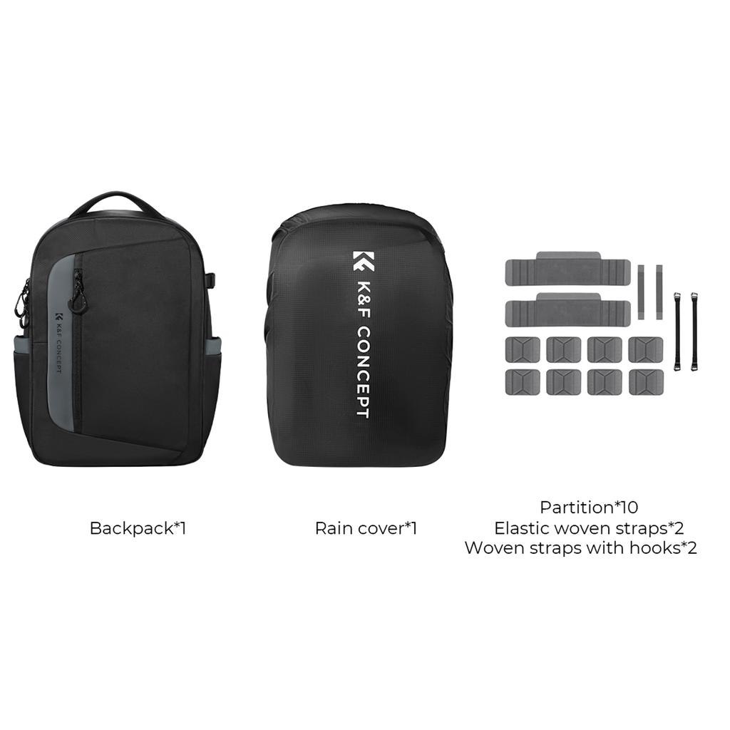 K&F CONCEPT KF13.158 Рюкзак для камеры, сумка для хранения фотографий, открывается сбоку, подходит для ноутбука 15,6 дюйма