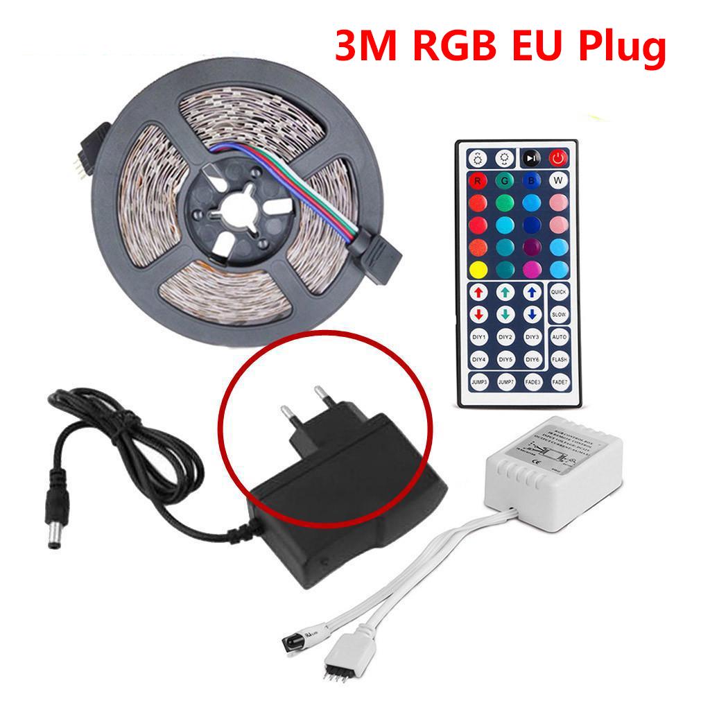 Гибкая светодиодная лента IP20/IP65 RGB, 60 светодиодов/м, SMD 3528 светодиодов, светодиодная лента постоянного тока, светодиодная лента с пультом дистанционного управления