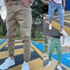 New Denim Men's Pants Hole Trend Color Slim Jeans Leggings Men Fashion Pants
