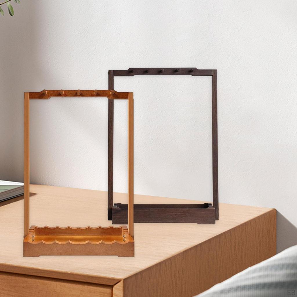 Wind Chime Stand Chinese Calligraphy Pen Holder Wooden Decor Desktop Accessory Windchime