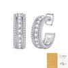 Elegant Minimalist Hoop Earrings Women Sterling Moissanite Stone Geometric Design Lightweight Fashion Jewelry