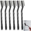 Set of 6 Wire Brushes, Cleaning Brushes, Metal Brushes, Cleaning Supplies, Rust and High-Shine Cleaning, Slotted, Stainless Steel Brushes
