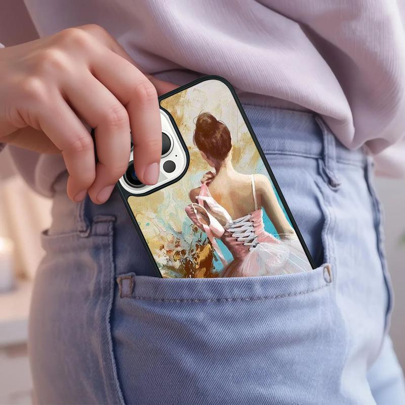Чехол для телефона Арт Девочка Балерина Балетный Танец для iPhone 17 Air 15 16e 14 13 Pro Max Coque 12 11 Pro Max PLUS