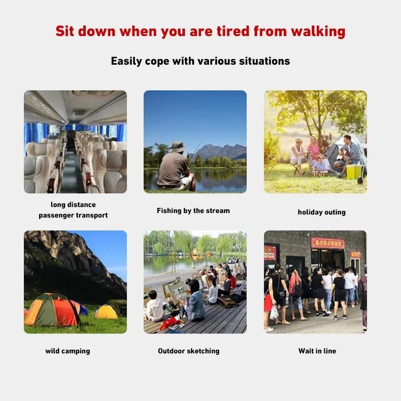 Портативный складной стул для улицы с сумкой для хранения, складной автомобильный стул для улицы, легкий подшипник, прочный, комфортный для езды, походное снаряжение