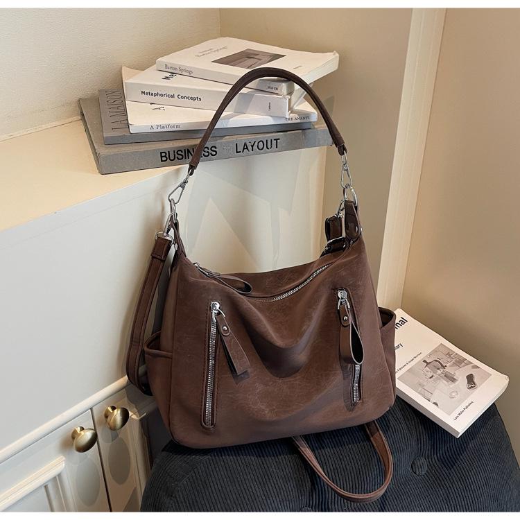 Винтажная повседневная женская сумка кроссбоди: Европейский и американский стиль, большая вместимость, высококлассная сумка-тоут для модного образа