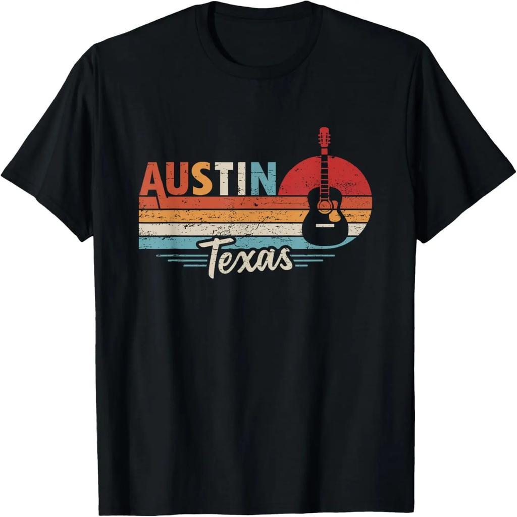 Retro Austin Texas Guitar Music T-Shirt