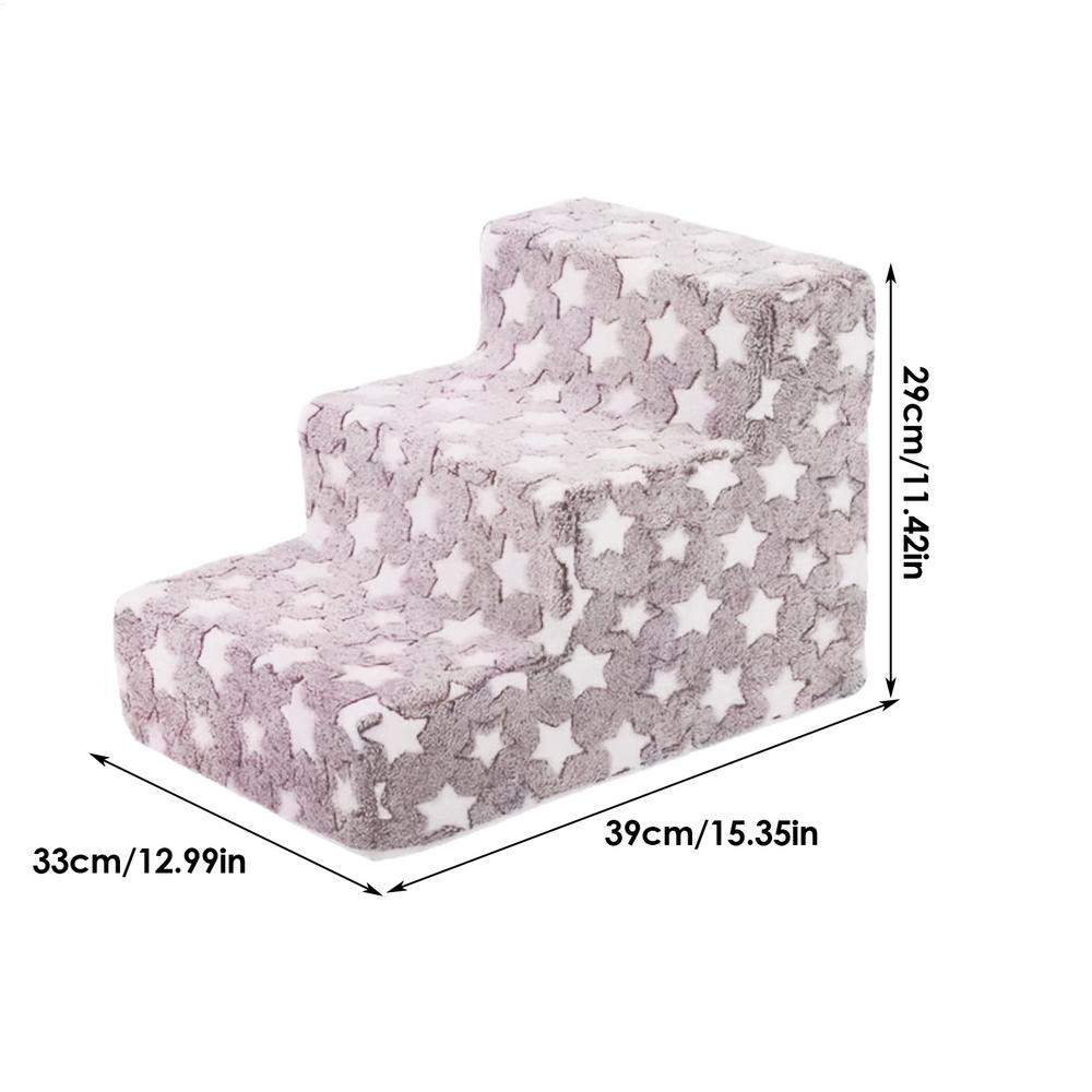 3 Pet Steps Sponge Dog Secure Stairs Ramps Non-Slip Pet Star Climbing Steps for Protect Older Dogs Pet Ramp Sofa Bed Ladder