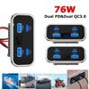 76 Вт Двойной PD Двойной QC3.0 Type C USB Быстрое Зарядное Устройство 3.0 с Переключателем Быстрая Зарядка 4 Порта Панель Питания Для Автобуса Квадроцикла Автомобиля Грузовика Морского Транспорта