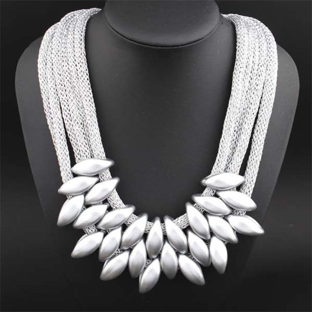 Женщины Леди Колье Заявление Нагрудник Вязать Ожерелье Мода Очарование Ювелирная Цепочка