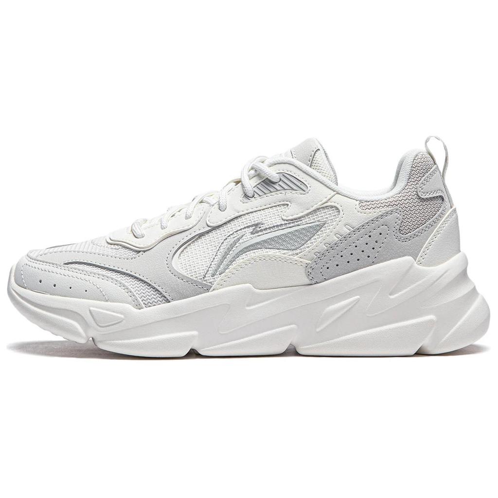 Li-Ning Yunhai Comfortable Thick-Soled Height-Increasing Non-Slip Wear-Resistant Casual Shoes Women Casual Shoes White Gray AGCT428-2
