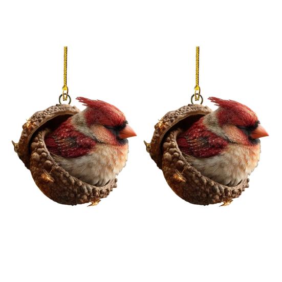 2D Лесные животные Желуди Украшения Уютные Лесные Рождественские украшения Акриловые Подвесные украшения с лесными существами для Домашнего Праздничного декора