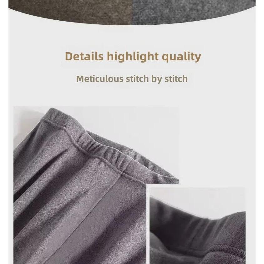 Мужские бесшовные термоштаны из смесовой шерсти с наколенниками для зимы