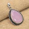 Faceted Pink Chalcedony Gemstone Handmade 925 Sterling Silver Pretty Pendant For Gift