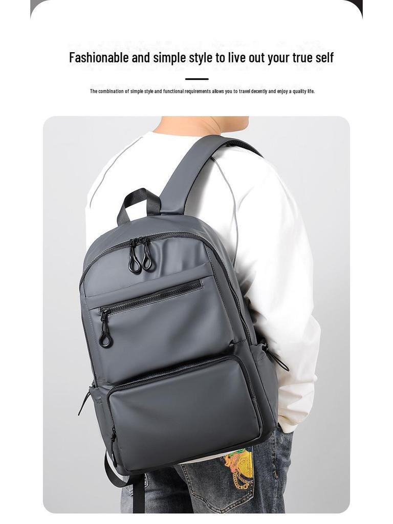 Многоцелевой дорожный рюкзак большой вместимости для студентов колледжей - повседневный кожаный рюкзак из пленки для мужчин