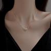 S999 Pure Silver Knotted Necklace Female Niche Design Clavicle Chain Light Luxury High Sense Necklace