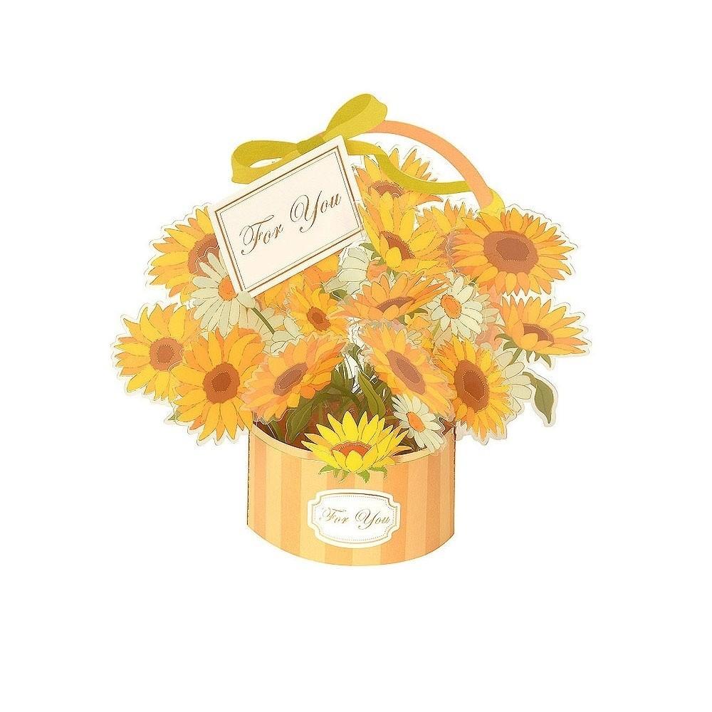 Simple Pop Up Flower Basket Card Flower Basket 3D Card Blessings Thank You Card  Mothers Day