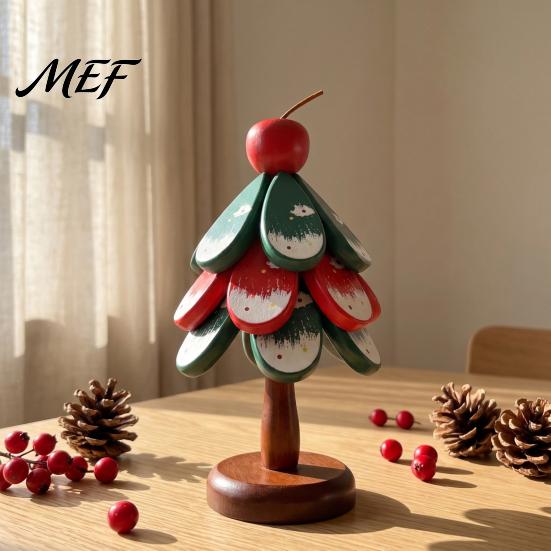 Festive Restaurant Accessory Christmas Tree Wooden Trivets, Durable Pine Wood Potholders with Storage Stand, Insulated Serving Tray Heat Resistant