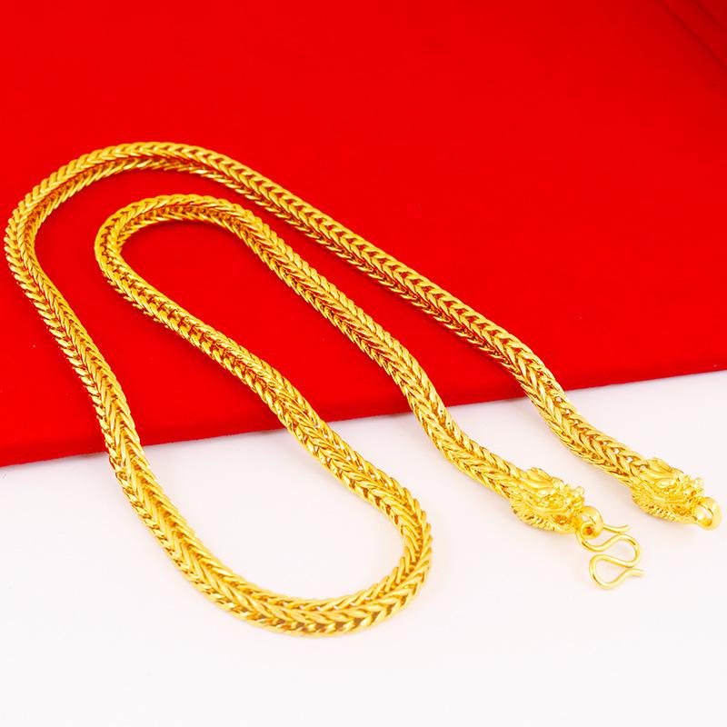 18-каратное позолоченное ожерелье Faucet Foxtail, мужская имитация золота 6N, персонализированная золотая цепочка на шею