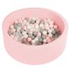 Soft Ball Pit Pool 90x30cm/200 Balls Round for Baby Toddler Foam, Pink:pearl/gris/transparent/powder Pink