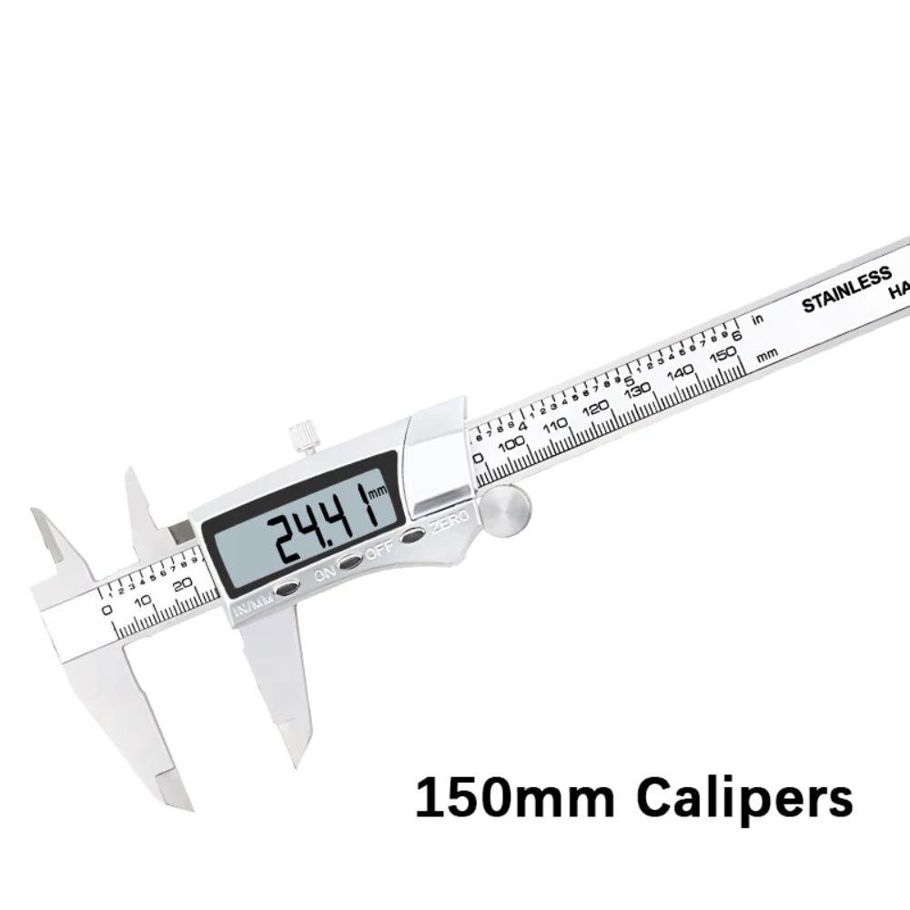 Electronic Digital Caliper Inch/Metric Conversion 0-150/200mm Stainless Steel LCD Screen Extreme Accuracy Measuring Tool