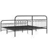 Metal Bed Frame with Headboard and Footboard Black 193 x 203 cm