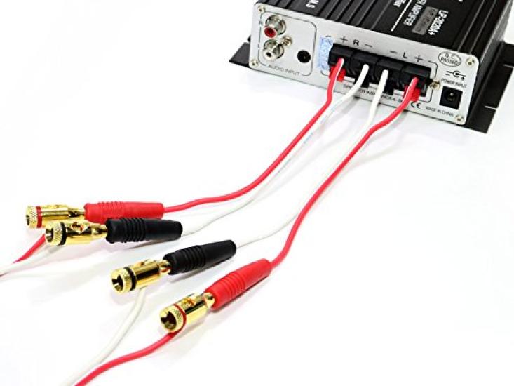 NFJ Banana plug jacks and terminals for cable compatible with banana Set of 2 and connection, 4mm plugs. (red black).