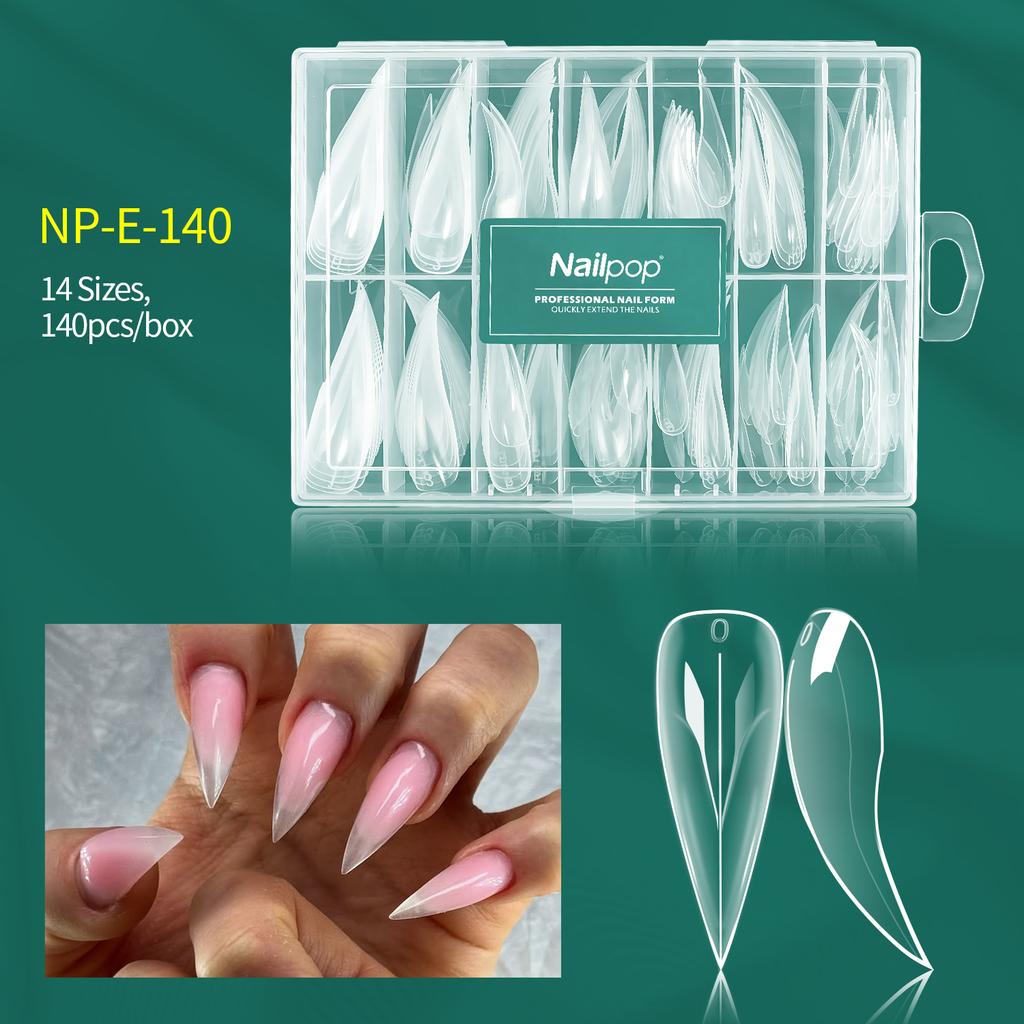 Nailpop Механические формы для ногтей 70/140 шт. Уникальные прозрачные формы-когти дракона для наращивания ногтей 14 размеров Легкий DIY Салонный инструмент для нейл-арта