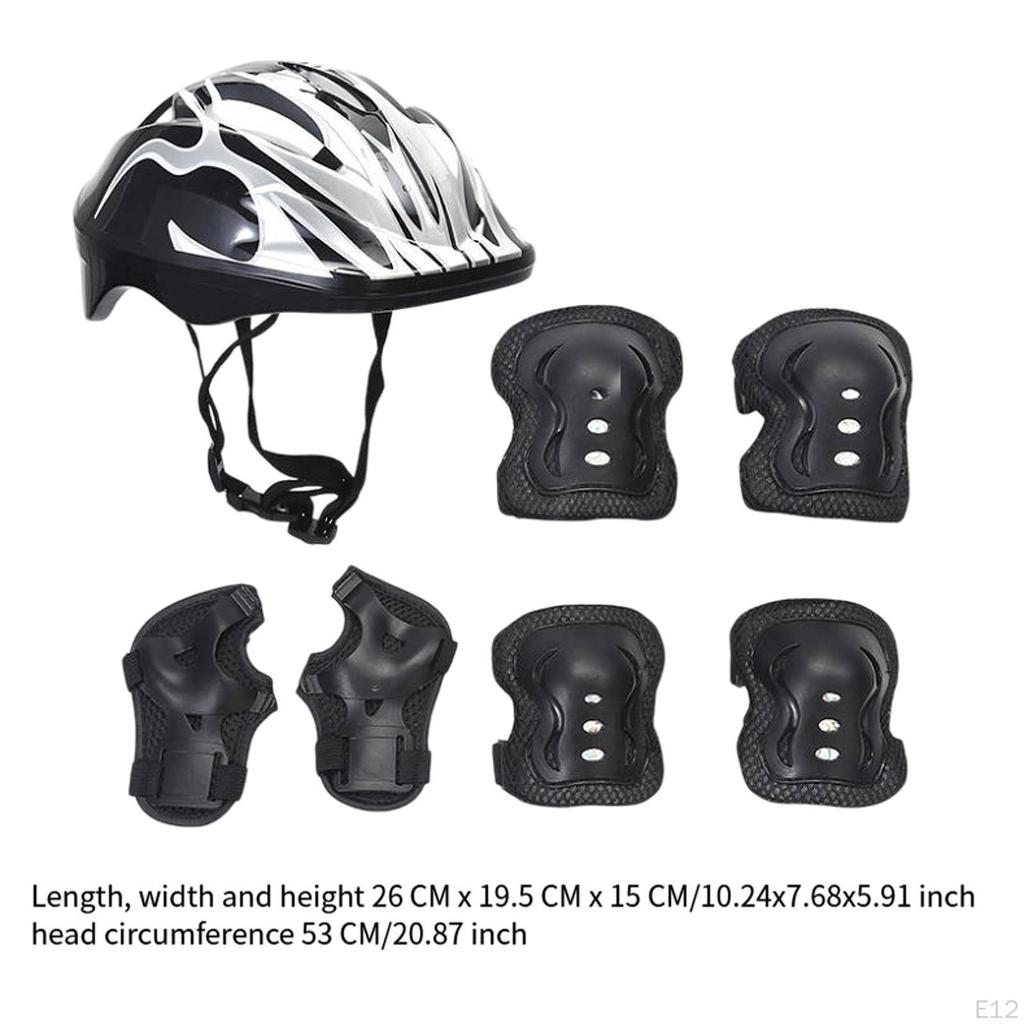 Детский велосипедный шлем для катания на роликах, скейтборде с наколенниками для езды