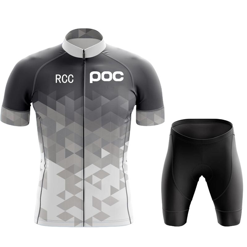 2026 Rcc Poc Fietsen Set Fiets Team Korte Mouw Maillot Ciclismo Mannen Wielertrui Zomer Ademend Fietsen Kleding Set