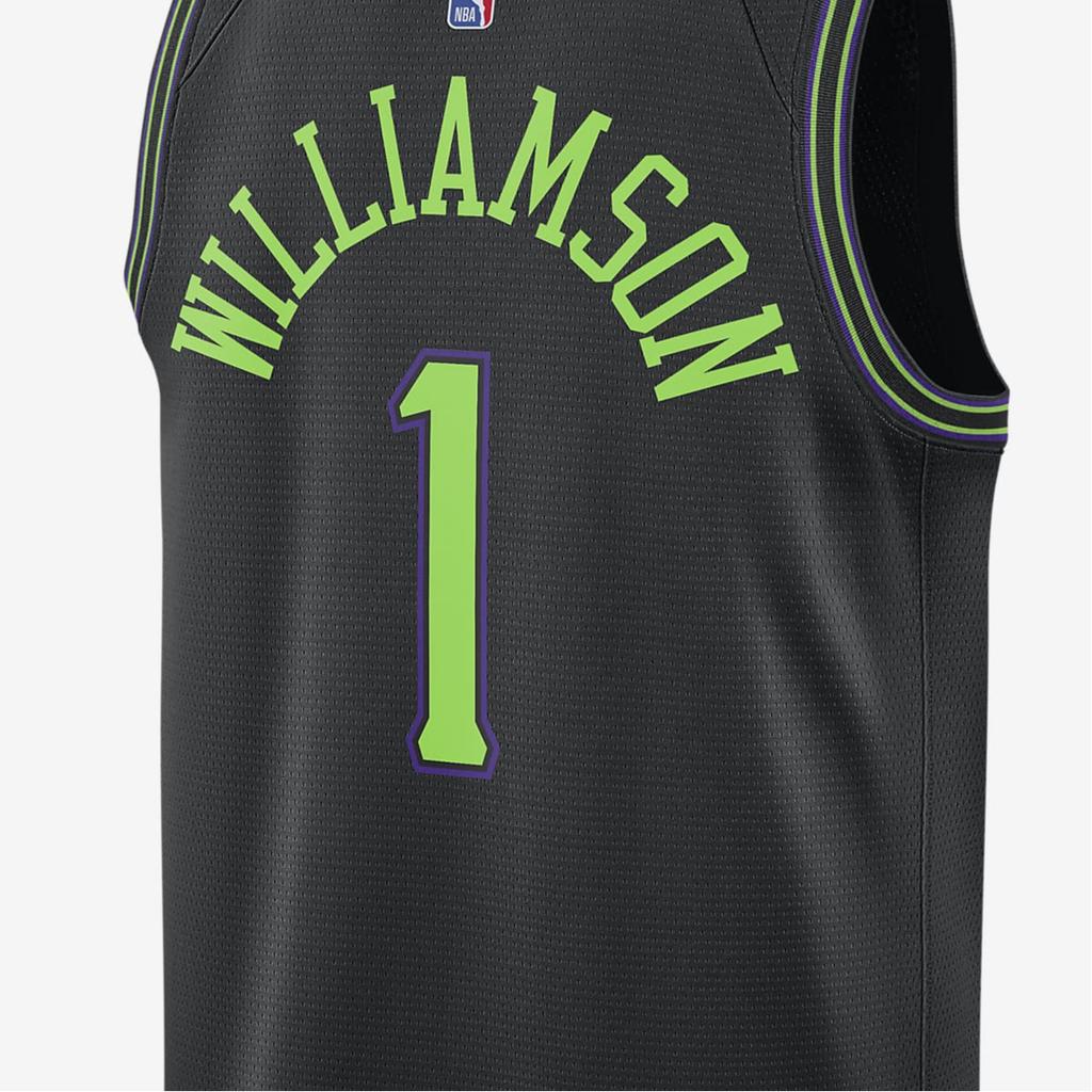 Nike N.O. Баскетбольная майка Pelicans Zion Williamson City Edition 2023/24 №. 1 мужские топы черного цвета DX8511-012