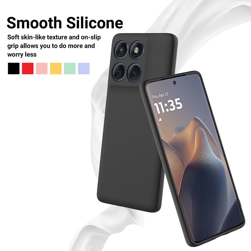 Для Motorola Edge 60 Pro 5G Чехол из жидкого силикона Задняя крышка телефона с ремешком на руку