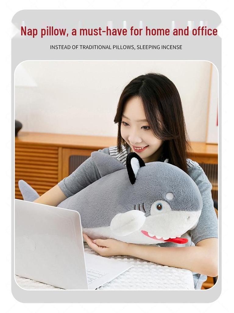 Плюшевая игрушка «Большая белая акула» серии «Океан» - Семейное украшение, Спутник для сна, Подарок-подушка для девочек