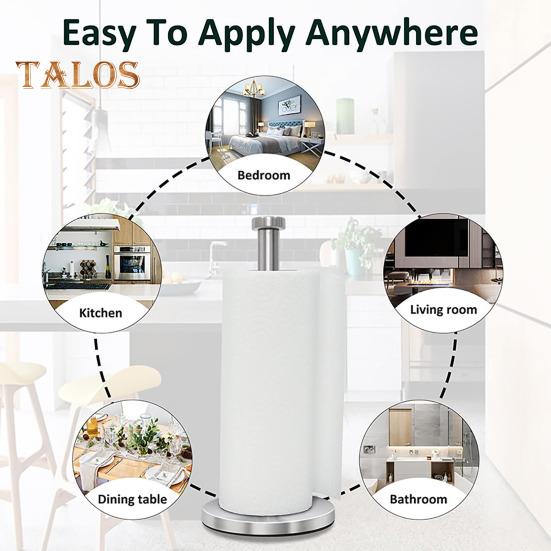 Держатель для бумажных полотенец на столешницу с утяжеленным нескользящим основанием, устойчивый к ржавчине и коррозии, держатель для бумажных полотенец из нержавеющей стали