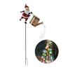 Yousheng Christmas Santa Solar Kettle Lights Garden Lawn Decorative Lights Waterproof Watering Can String Light Metal Santa Ground Lamp for Outdoor