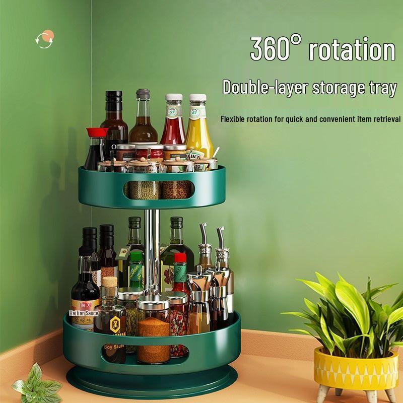 360° Rotating 3-Tier Kitchen Spice Organizer
