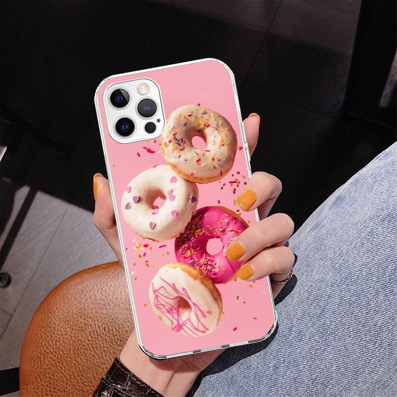 Чехол для телефона Macaron Ice Cream Cake Doughnut для iPhone 17 Air 16 Pro Max 16E 15 + 14 Plus 11 12 13 Mini 7 8 SE Подарочная печатная крышка F