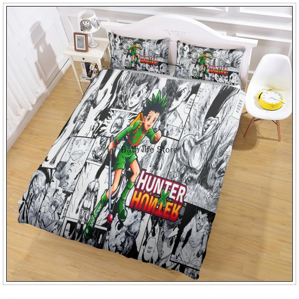 3D Печать Аниме Hunter X Hunter Комплект постельного белья Персонажи Хисока Киллуа Золдик Мультяшный Комплект пододеяльника 2/3 шт. Подарок для Детей Мальчиков
