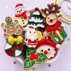 Resin Kawaii Colorful Santa Christmas Tree Snowman Gingerbread Man Flat Back Cartoon Figurines 10PCS Scrapbooks DIY Decor Crafts