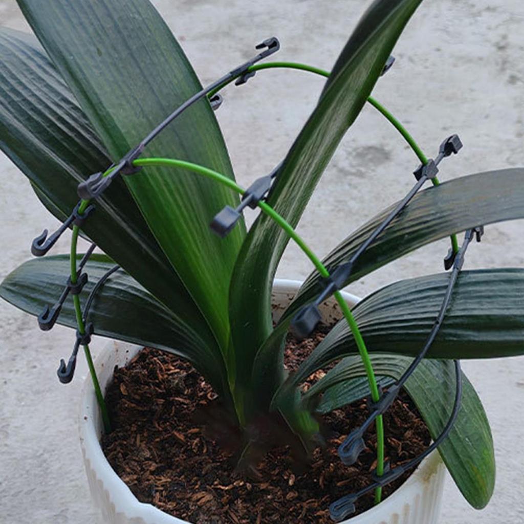 Plant Support Stakes Outdoor Flower Stakes Bendable Metal Holder With Clips For Leaf Yard Greenhouse Landscape Lawn Orchid