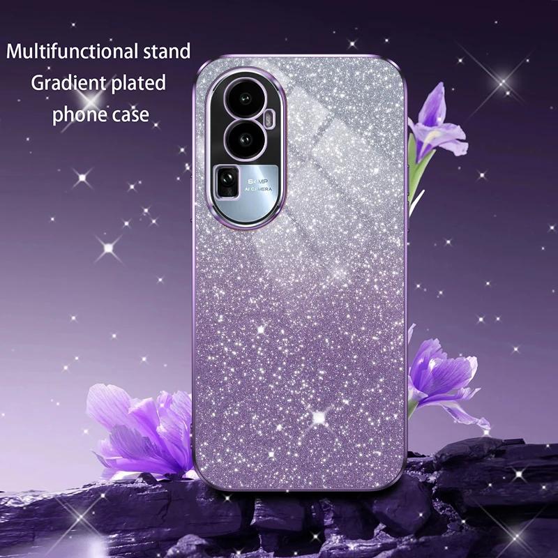 Luxury Shiny Glitter Plating Silicone Case for OPPO Reno 10 Pro Plus Camera Lens Soft Back Cover Coque