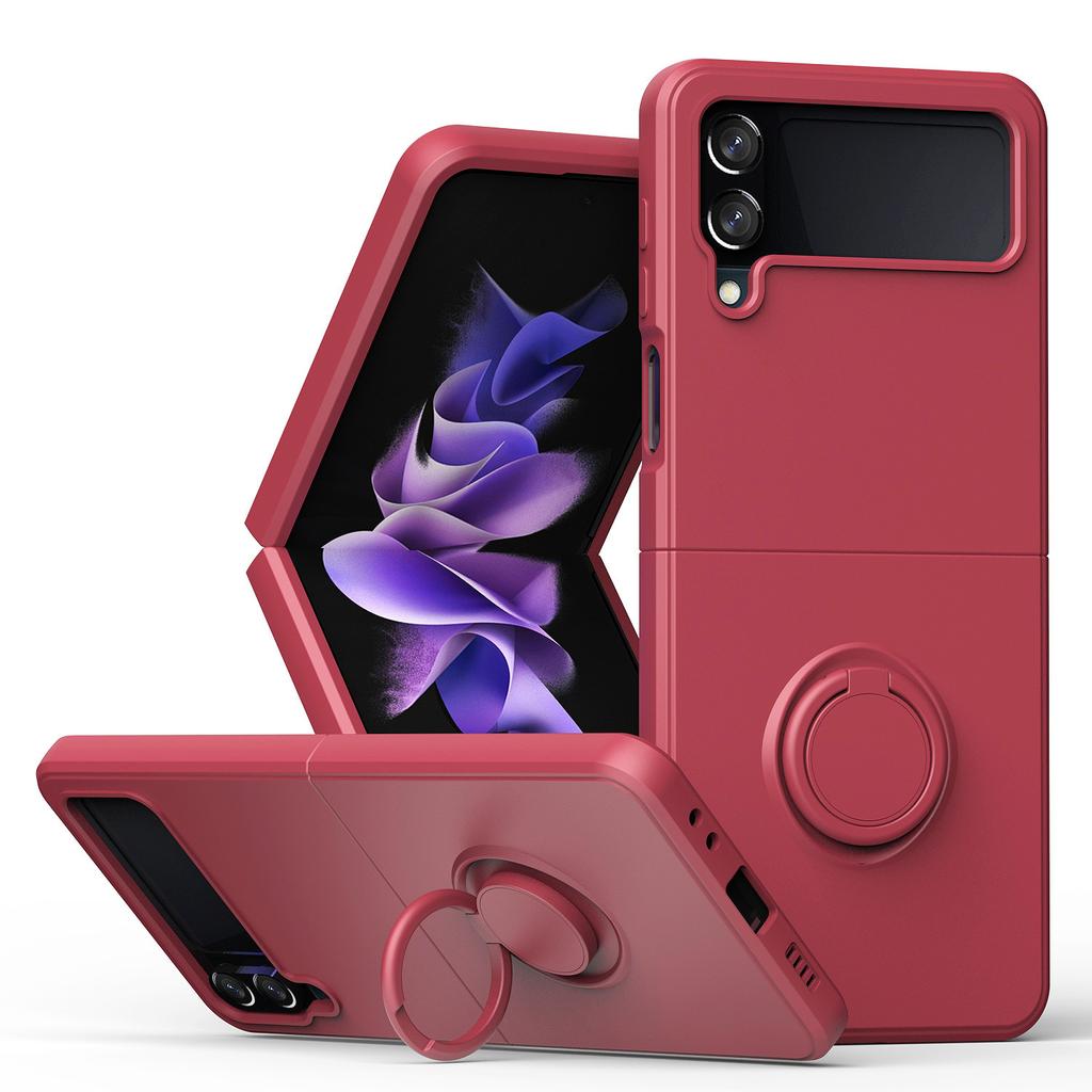 Applicable to samsung z flip1 mobile phone case integrated ring with magnetic suction flip1/1/1/1 all-inclusive anti-drop protective case