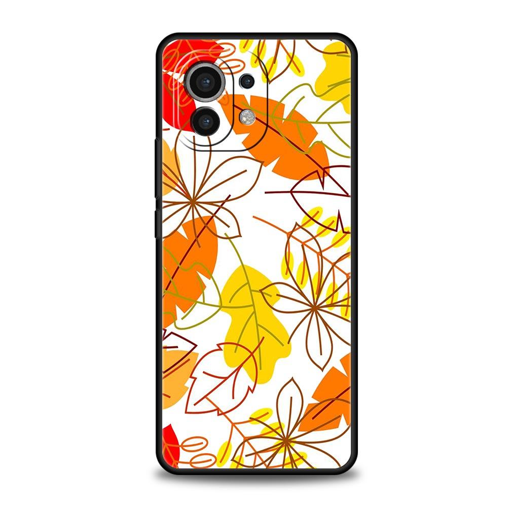 Чехол для телефона для Xiaomi Mi 14 13 12 11 Lite 13T 12T 11x 11T 10T Pro 9T Note 10 Lite Осенние листья падают лиса тыква Хэллоуин