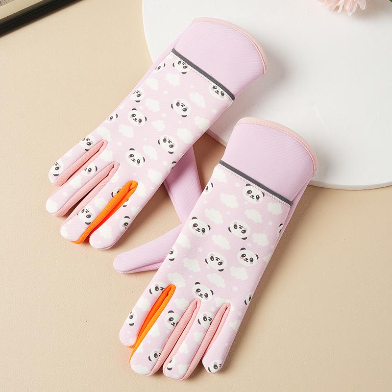 Австрийский бархат детские термоперчатки Зимние перчатки с флисовой подкладкой панда для мальчиков и девочек, непромокаемые, ветрозащитные и утепленные, для игр на улице в снег
