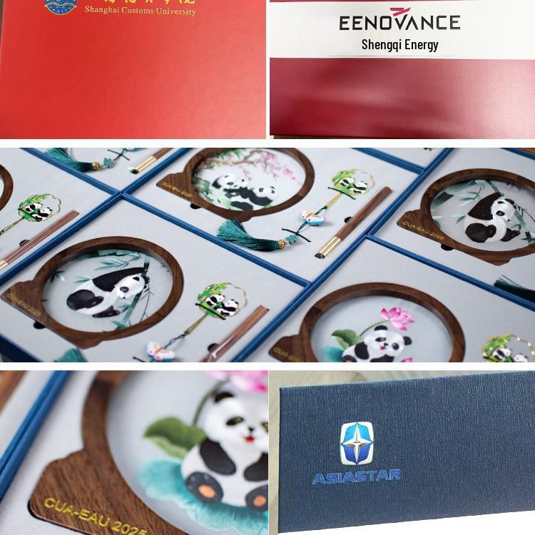 Китайский сувенир: Фигурка панды вышивка Сучжоу Подарок