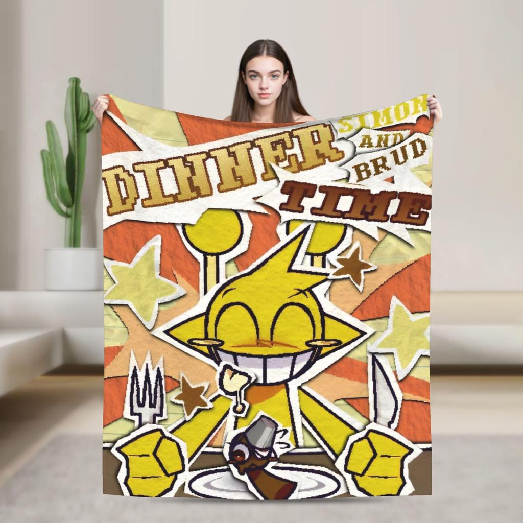 Игровые одеяла Sprunkis Флис Новинка Дышащие пледы для покрытия стула Дивана Всесезонные