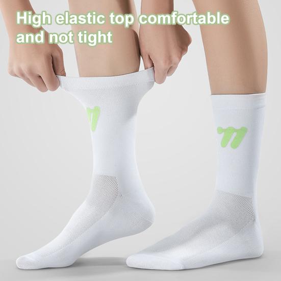 1 пара светоотражающих велоносков, дышащих, влагоотводящих, для мужчин и женщин, для походов, скалолазания, ночной езды, бега, светящиеся спортивные носки