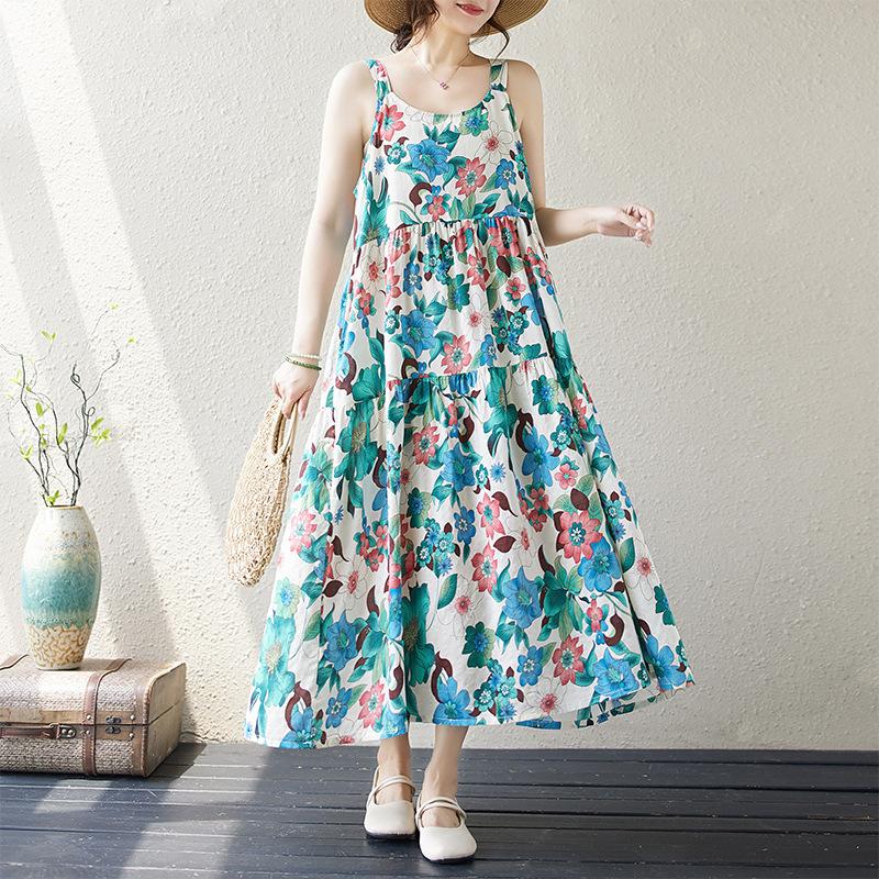 Летний ретро-пуловер без рукавов в стиле арт-деко, свободный жилет большого размера, платье-трапеция для женщин, повседневные платья