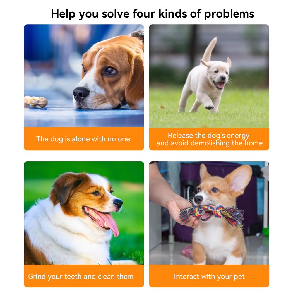 Interactive Ball Dog Toy for Aggressive Chewers Training Decompress Bite Resistant Plush Handle Dog Toys with Bells Pet Supplies