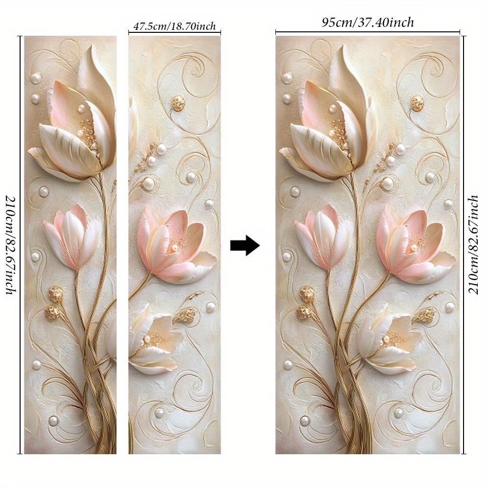 Современный тисненый цветочный ювелирный постер наклейка на дверь, абстрактное искусство наклейка на дверь, ПВХ самоклеящаяся съемная наклейка на дверь.